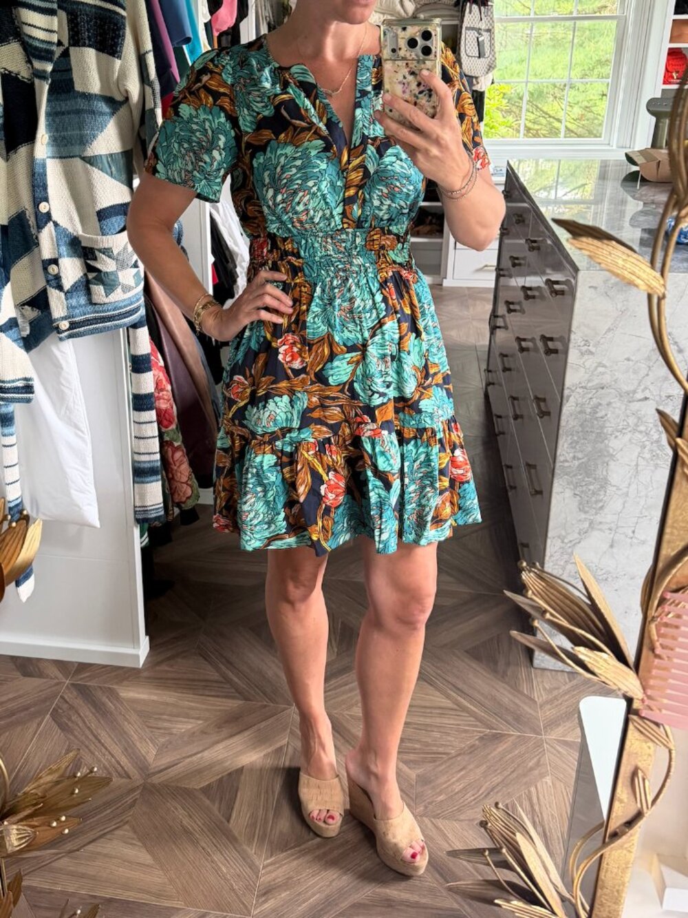 Somerset Mini Dress - Botanical Pattern NBW